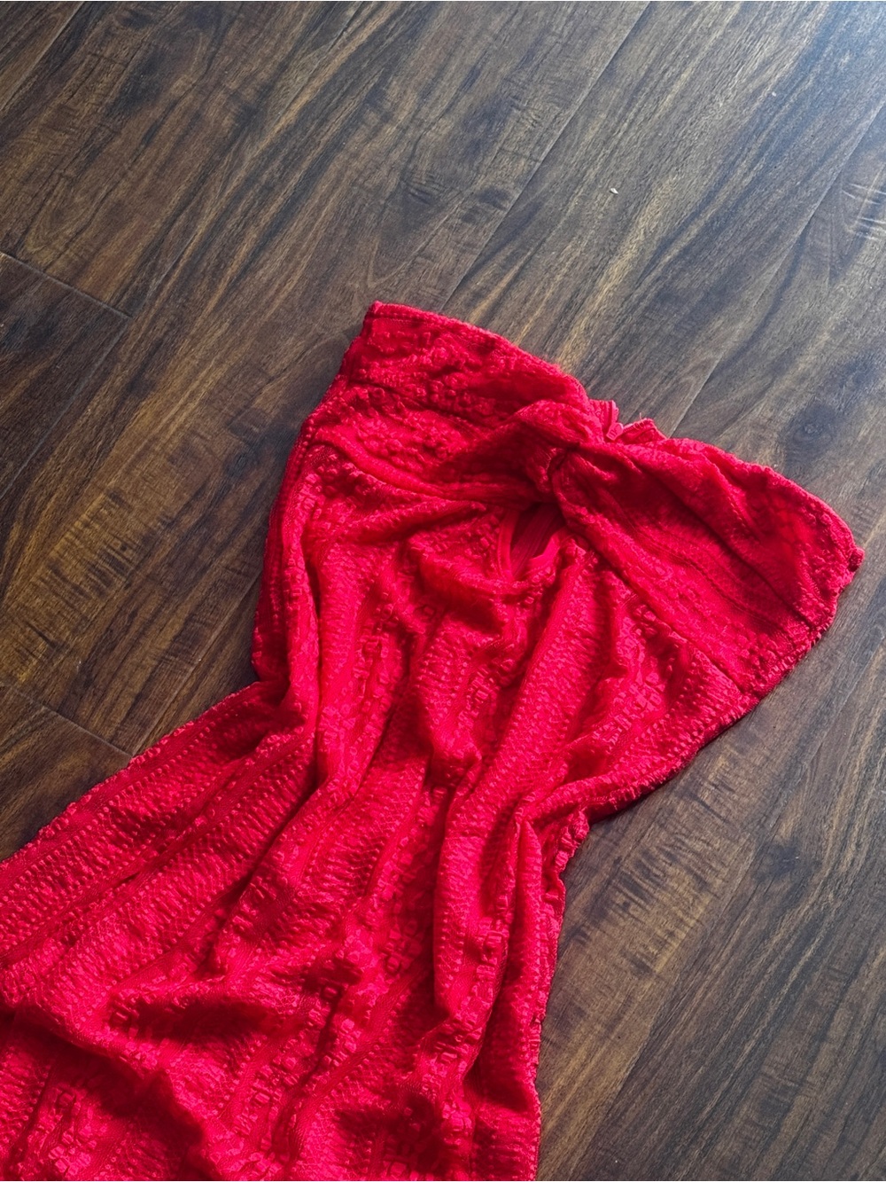 NWT Strapless Red Lace Keyhole Maxi Tube Dress